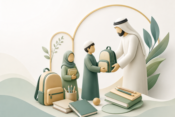 دعم الطلاب بالحقيبة والمستلزمات الدراسية